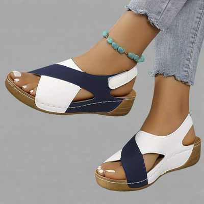 COLORBLOCK SLINGBACK SANDALS