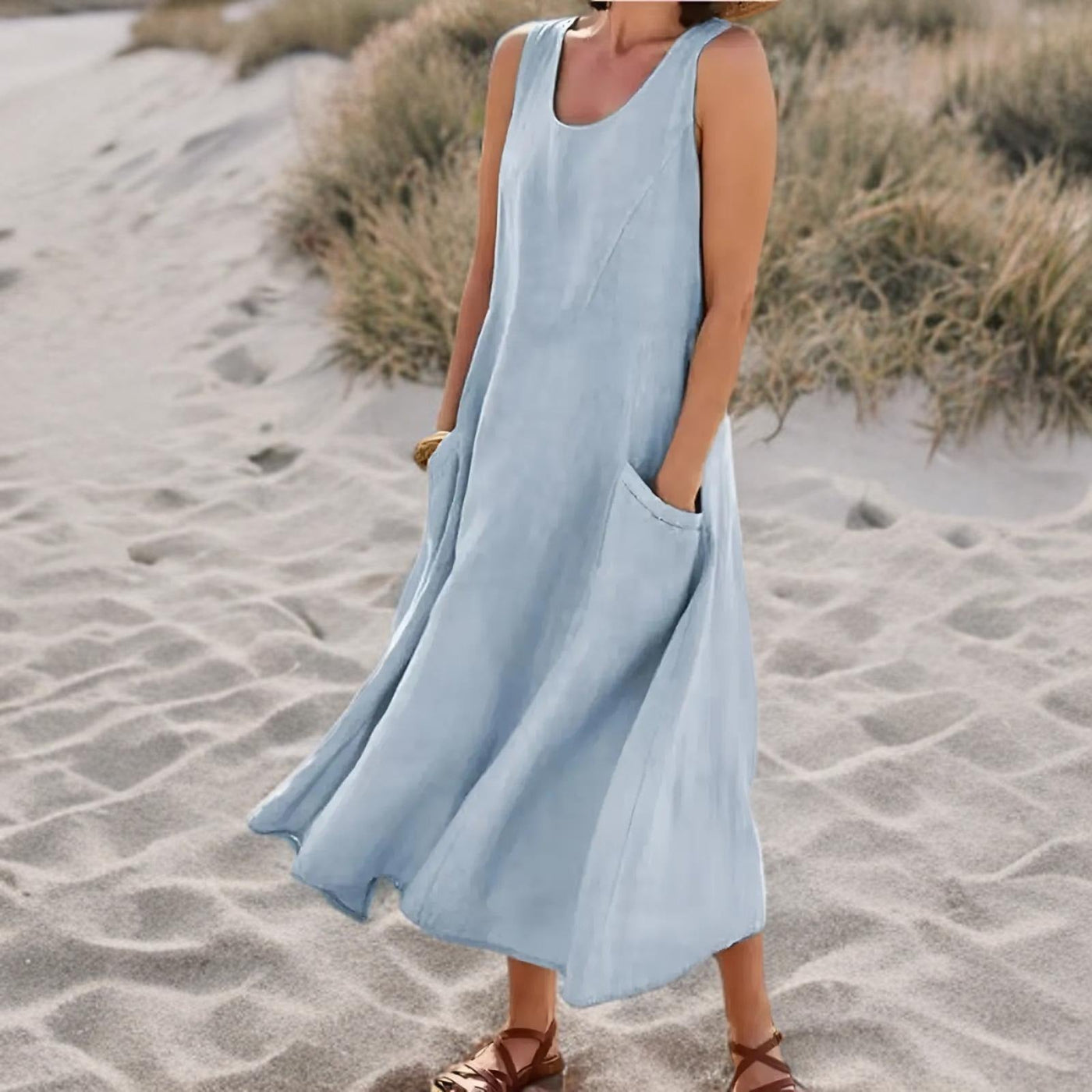 Morgan™ | Sleeveless Flowy Pocket Dress