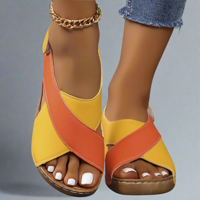 COLORBLOCK SLINGBACK SANDALS