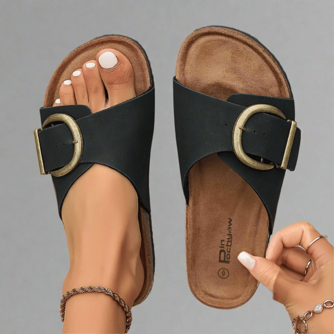 BUCKLE SLIDE SANDALS