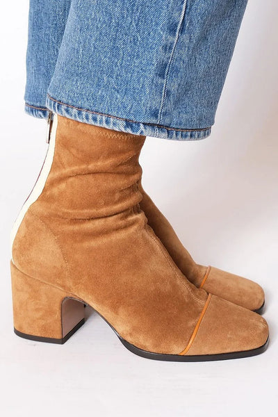 SUEDE ZIP-UP ANKLE BOOTS