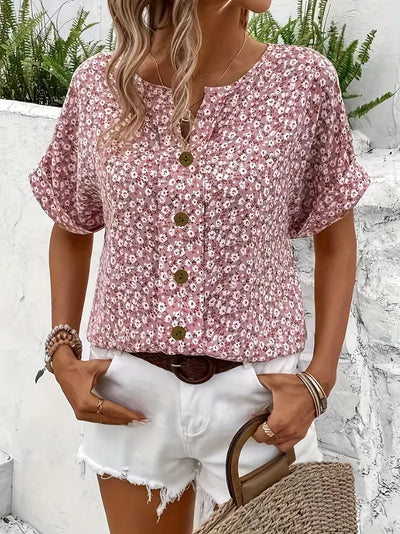 Verna - Chic Floral Print Blouse