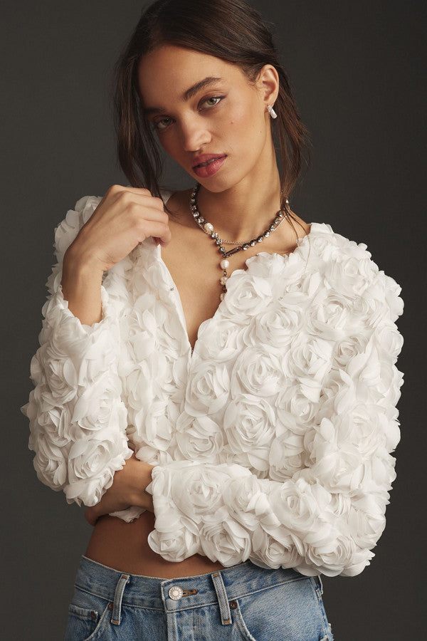 Scarlett™ - Chic Floral Jacquard Jacket