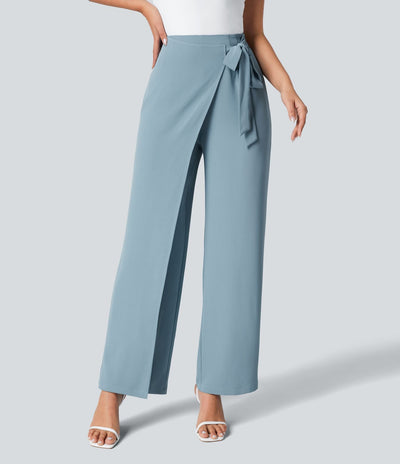 Cara | High-Waisted Pants with Elegant Wrap Design