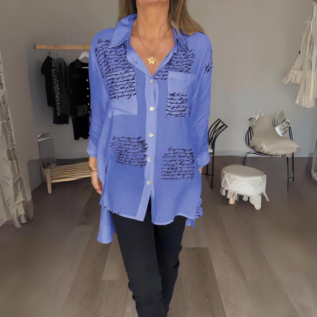 Emily™ | Classic Handwritten Button-Up Shirt