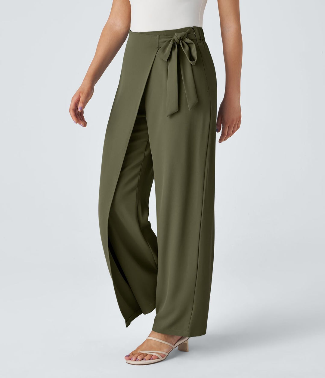 Cara | High-Waisted Pants with Elegant Wrap Design