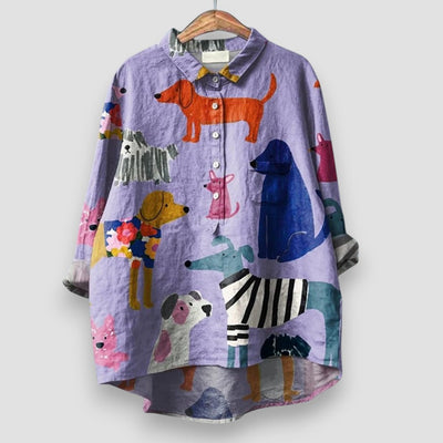 Jessica™ | Women's Dog Print Shirt