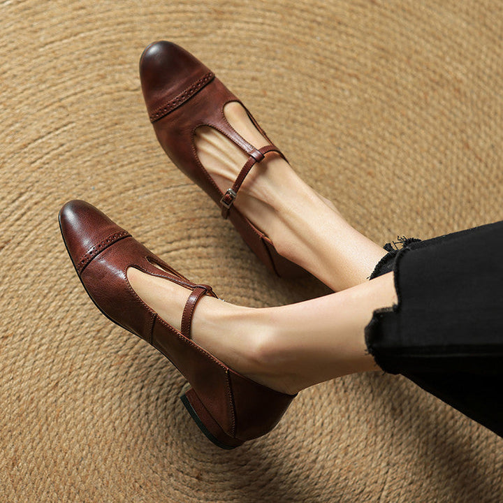 Miska Genuine Leather Flats