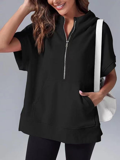 HISPER™ - Relaxed Oversized Half-Zip Summer Hoodie