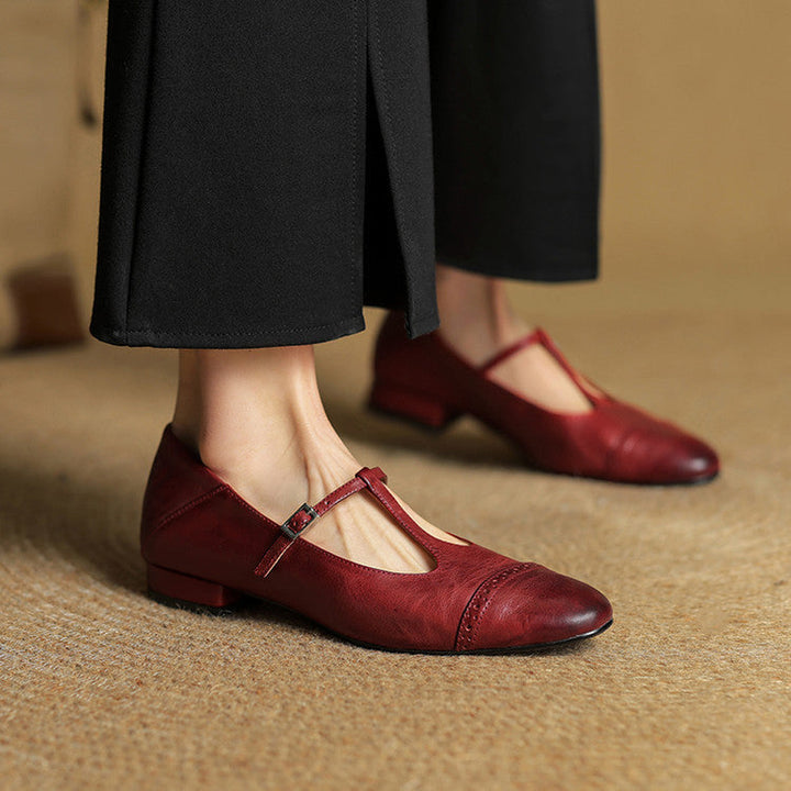 Miska Genuine Leather Flats