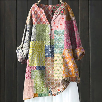 Anny | Floral Print Button-Up Top
