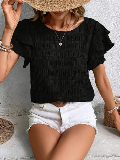 Charmaine™ | Breezy Blouse with Playful Ruffles