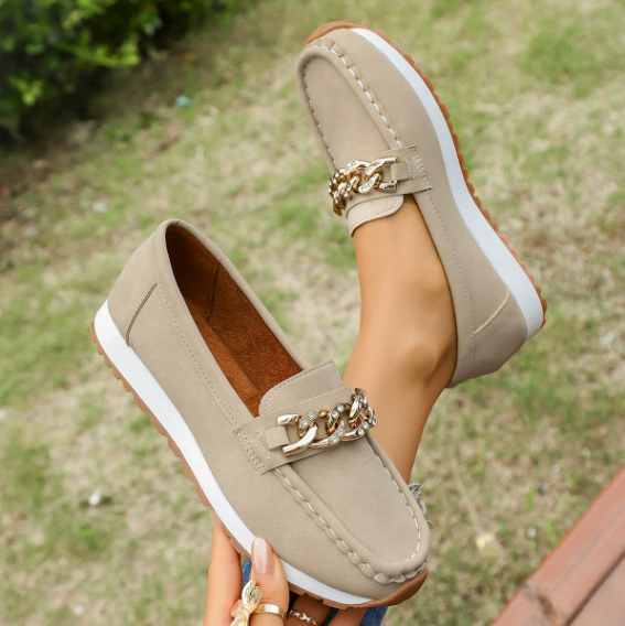 Elle - Diamond Buckle Loafers