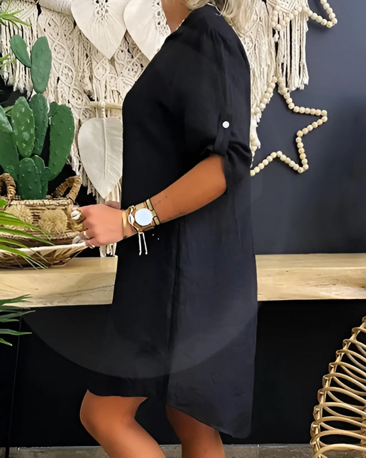 Solvine™ | Casual Collared Shirt Dress