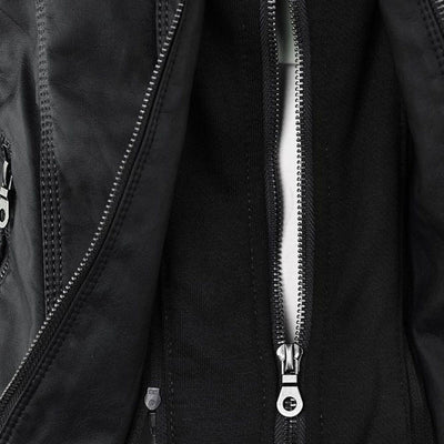 Stylish Hooded Leather Jacket
