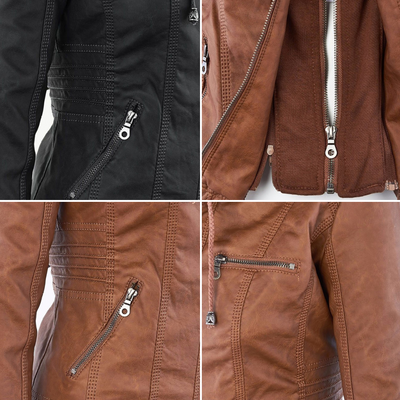 Stylish Hooded Leather Jacket