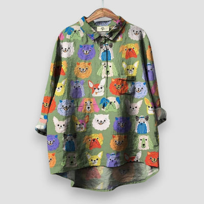 Jessica™ | Women's Dog Print Shirt