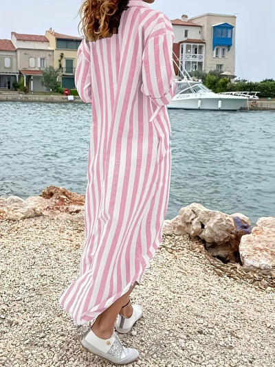 Danica™ | Striped Button-Down Shirt Dress